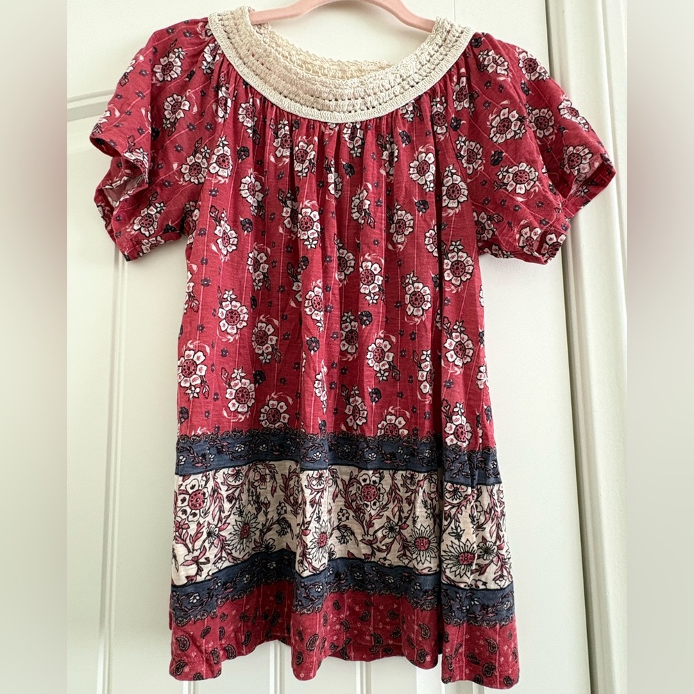 Style & Co. Red and Cream Floral Dress